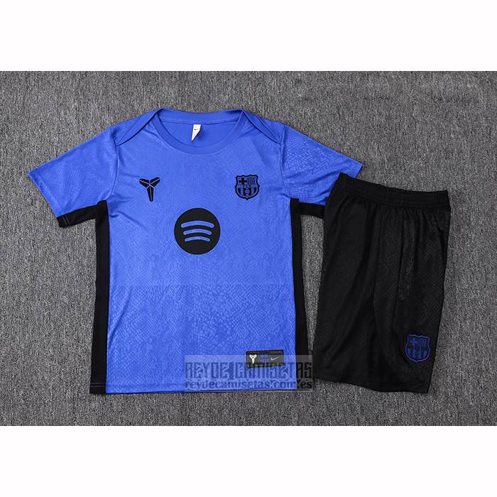 Chandal del Barcelona Manga Corta 2025-2026 Azul Purpura - Pantalon Corto